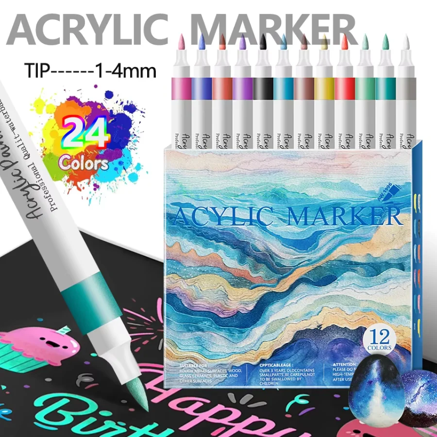 Picture 4: 120 Colors Soft Headed Different Color Acrylic Marker Pen Color Art Graffiti Pen, Waterproof, Opaque, Water-Based Soft Headed