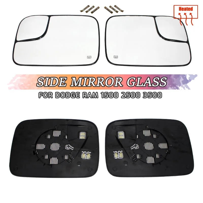 Car Heated Side Wing Rearview Mirror Glass With Blind Spot Corner Glass For Dodge Ram 1500 Laramie SLT ST 2005-2008 5191035AA