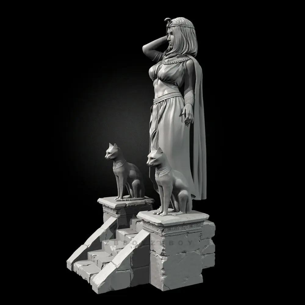 38mm 50mm 75mm Cleopatra Queen of Egypt Resin Soldier 3D Printed Self-assembly Figurines DIY Painting Miniatures