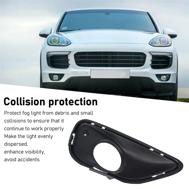 

Superior-For Porsche Cayenne 2015-2018 1 Pair Front Bumper Fog Lamp Light Trim Cover 95850582300 95850582400 Replacement Accesso