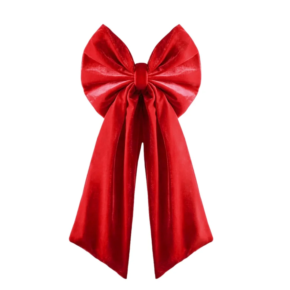 Large Red Bow Christmas Tree Velvet Bow Decor High-end Decorations X-mas Tree Topper Velvet Bow Extra Big 90cm 35.43in