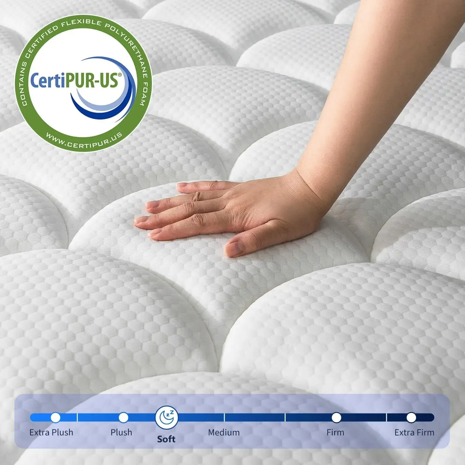 Queen Mattress, 12 Inch Pillow Top Mattress in a Box, Medium Firm Fiberglass-Free, Soft Breathable Pressure Relief Memory