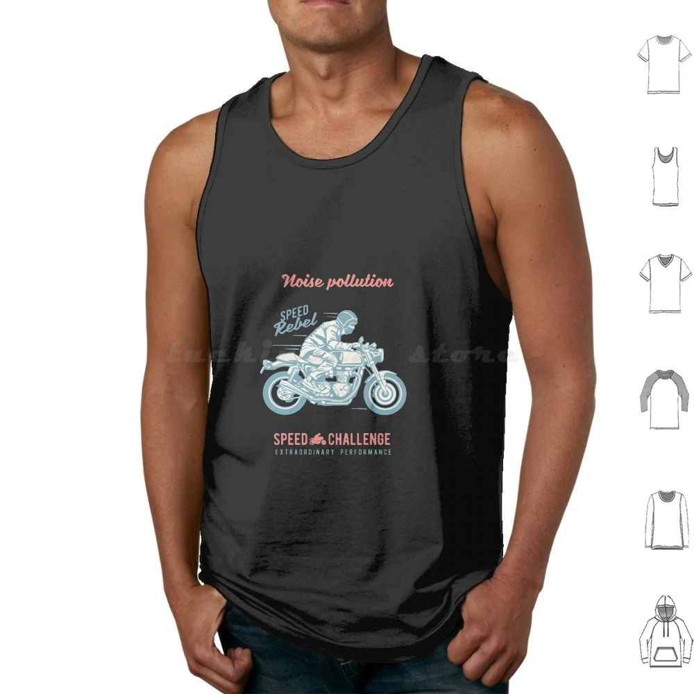 Noise Pollution Motorcycle Holidays Tank Tops Print Cotton Motorcycle Holidays Vacation Mountains Group Trip Roadtrip