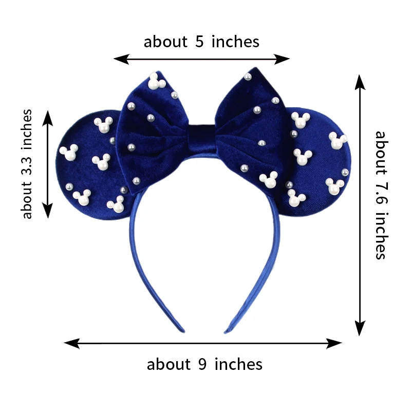 Mickey Mouse Hoofdband Kleuren Zachte Katoenen Strik Haarbanden Meisjes Disney Witte Parels Kids Minnie Diy Haaraccessoires