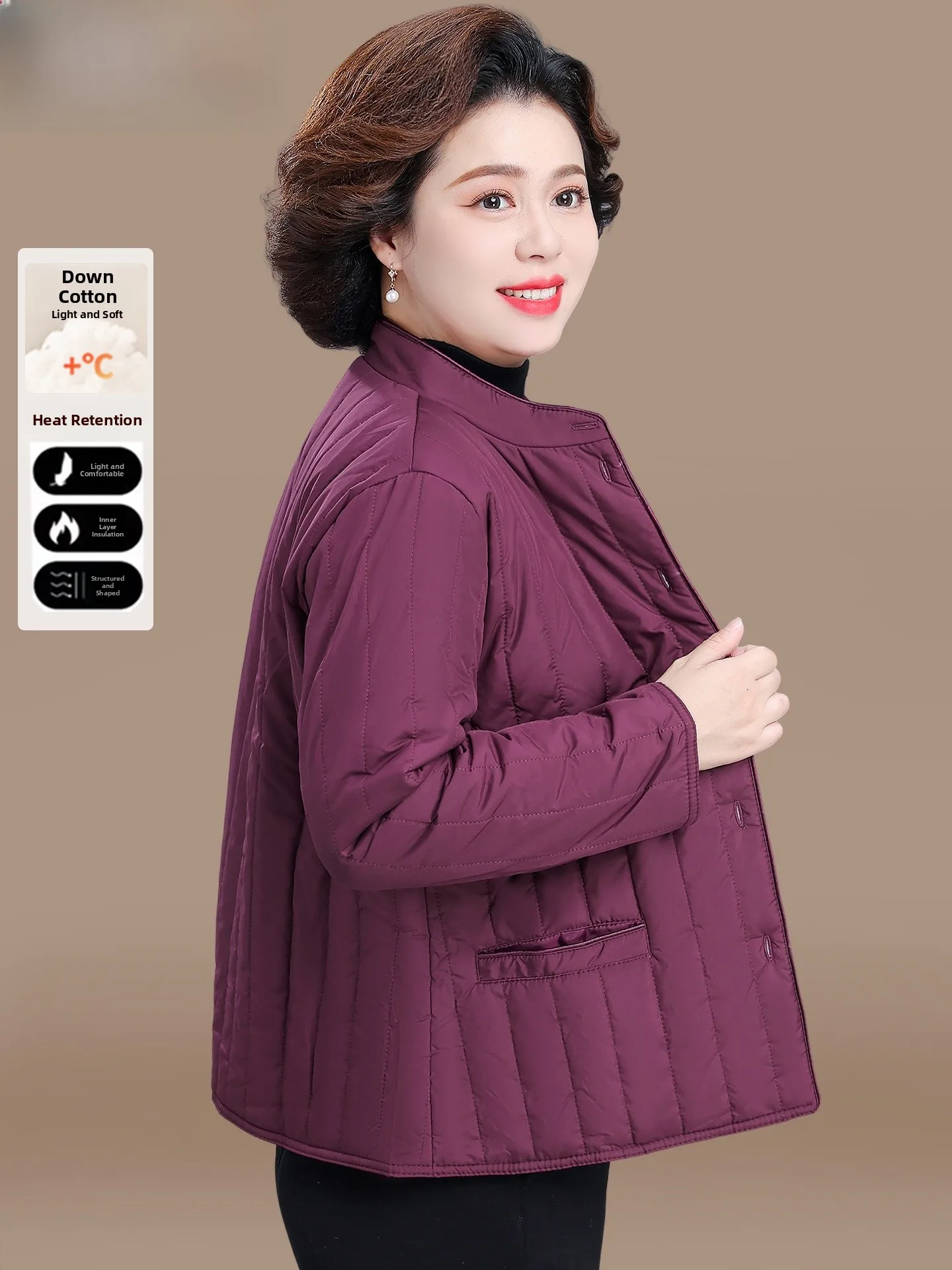 

Легкая хлопковая куртка с вышивкой для женщин среднего и старшего возраста: зимняя, повседневная, ветрозащитная, теплая