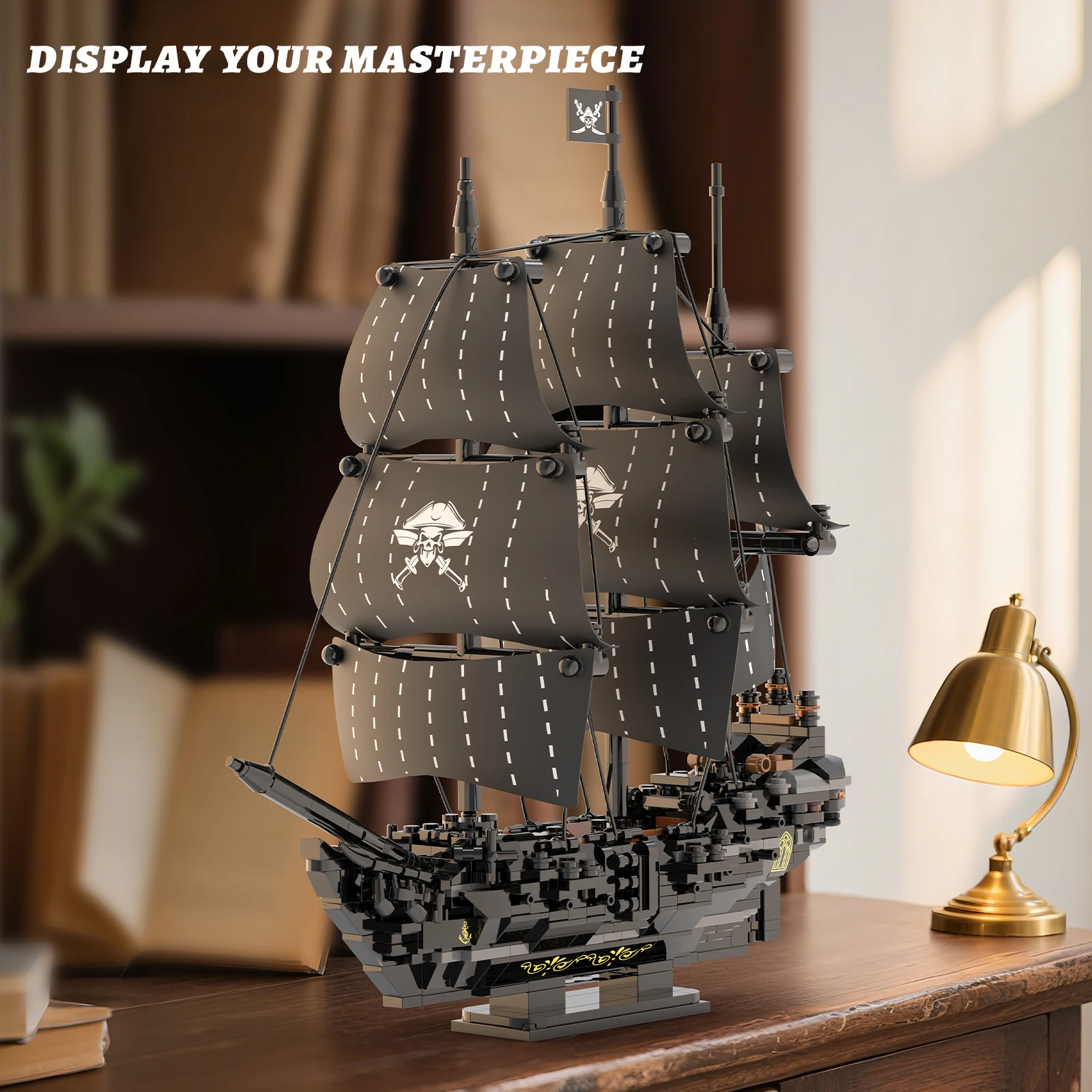 

Simulation adventure pirate ship model building, building blocks ship toy ornaments, home decorations, children's toy gifts