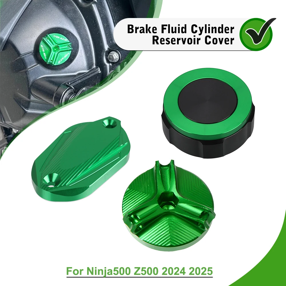 

For Kawasaki Ninja500 Z500 2024 2025 Motorcycle Front Rear Brake Fluid Reservoir Cover Engine Oil Filler Cap Ninja 500 Z 500 SE