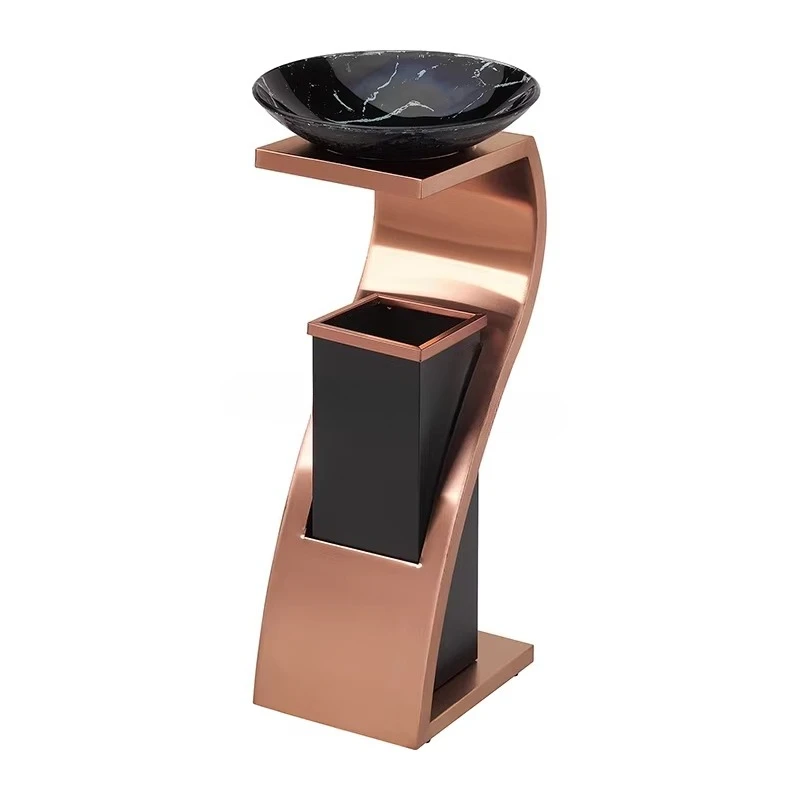 Stainless Steel S-Shaped Portable Trash Can for Shopping Malls Hotels 12L Office Space 30L Public Vertical Waste Bin Ashtray
