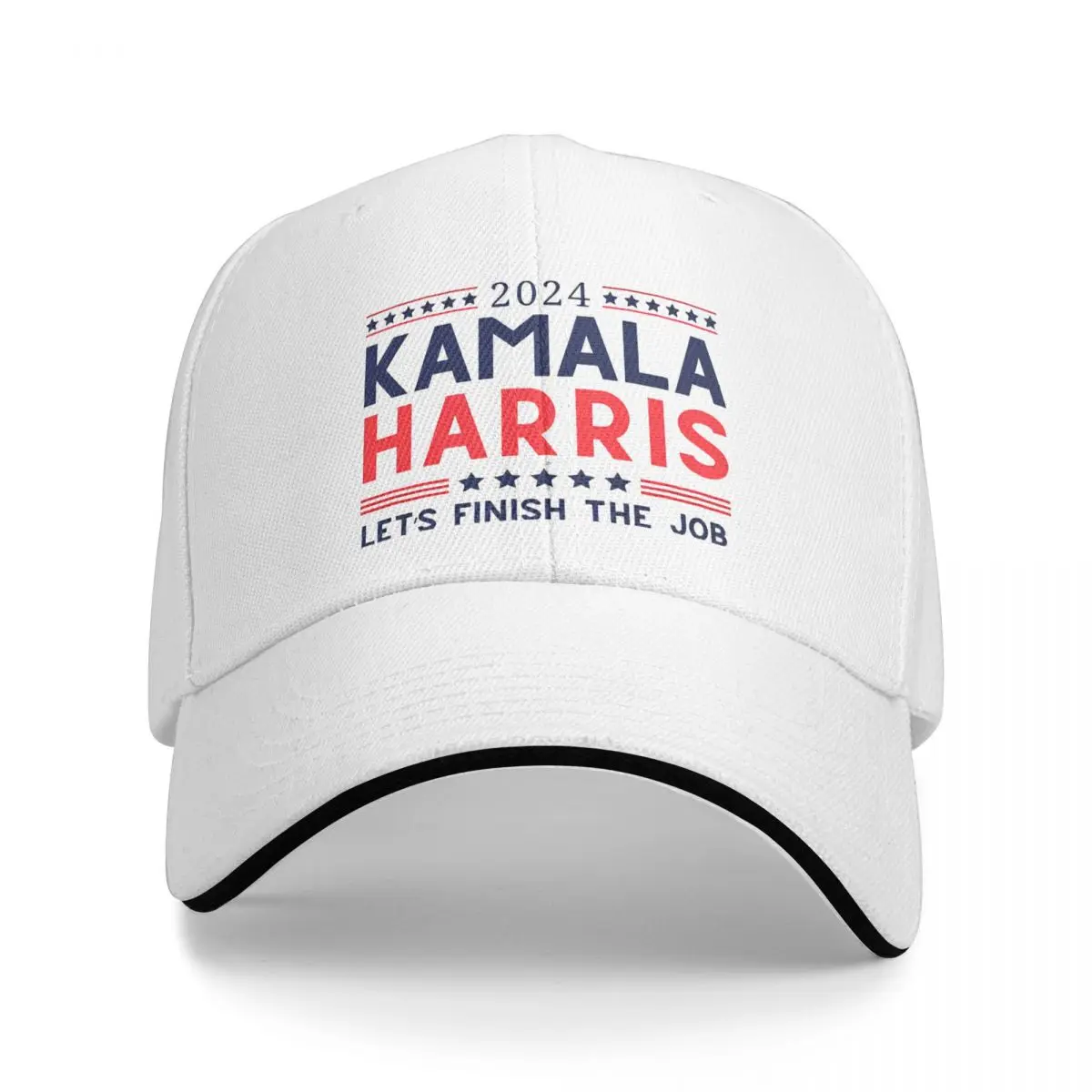 Let's Finish The Job Kamala Harris Baseball Caps Hip Hop President Campaign Sandwich Cap Unisex Style Breathable Hat Cap Outdoor