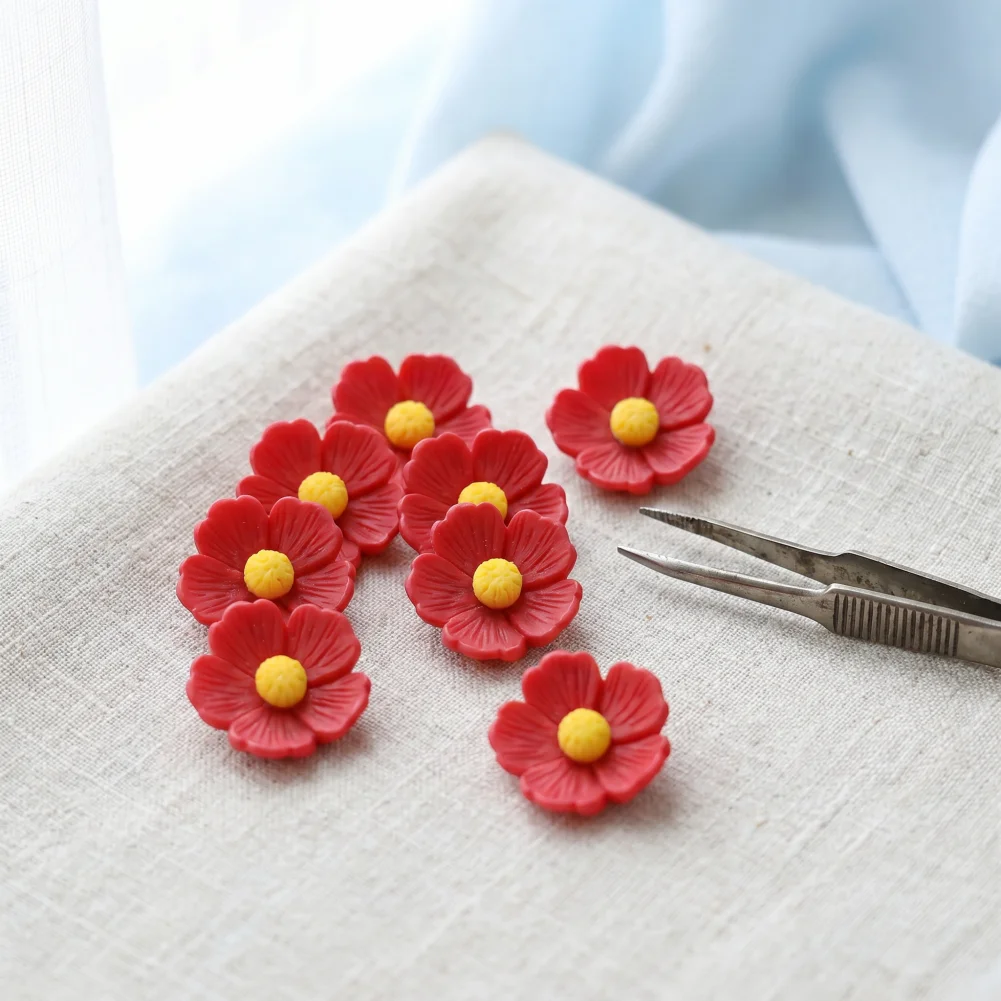 Diy Floral Ornaments 5pcs Resin Flower Embellishments Flat Back Bloom Ornaments Diy Jewelry Hair Accessories Craft for Projects