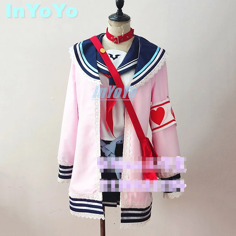 

InYoYo Makaino Ririmu Cosplay Vtuber Costume Lovely Uniform Pink Coat Dress Youtuber Halloween Carnival Party Outfit Women Cloth