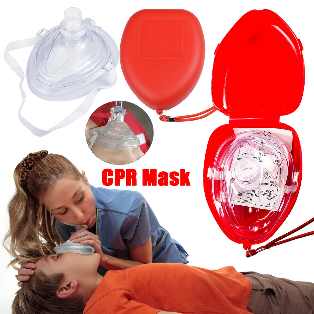 1-10PCS Professional First Aid CPR Breathing Mask Artificial Respiration Mouth Mask with One-Way Valve CPR Emergency Rescue Tool