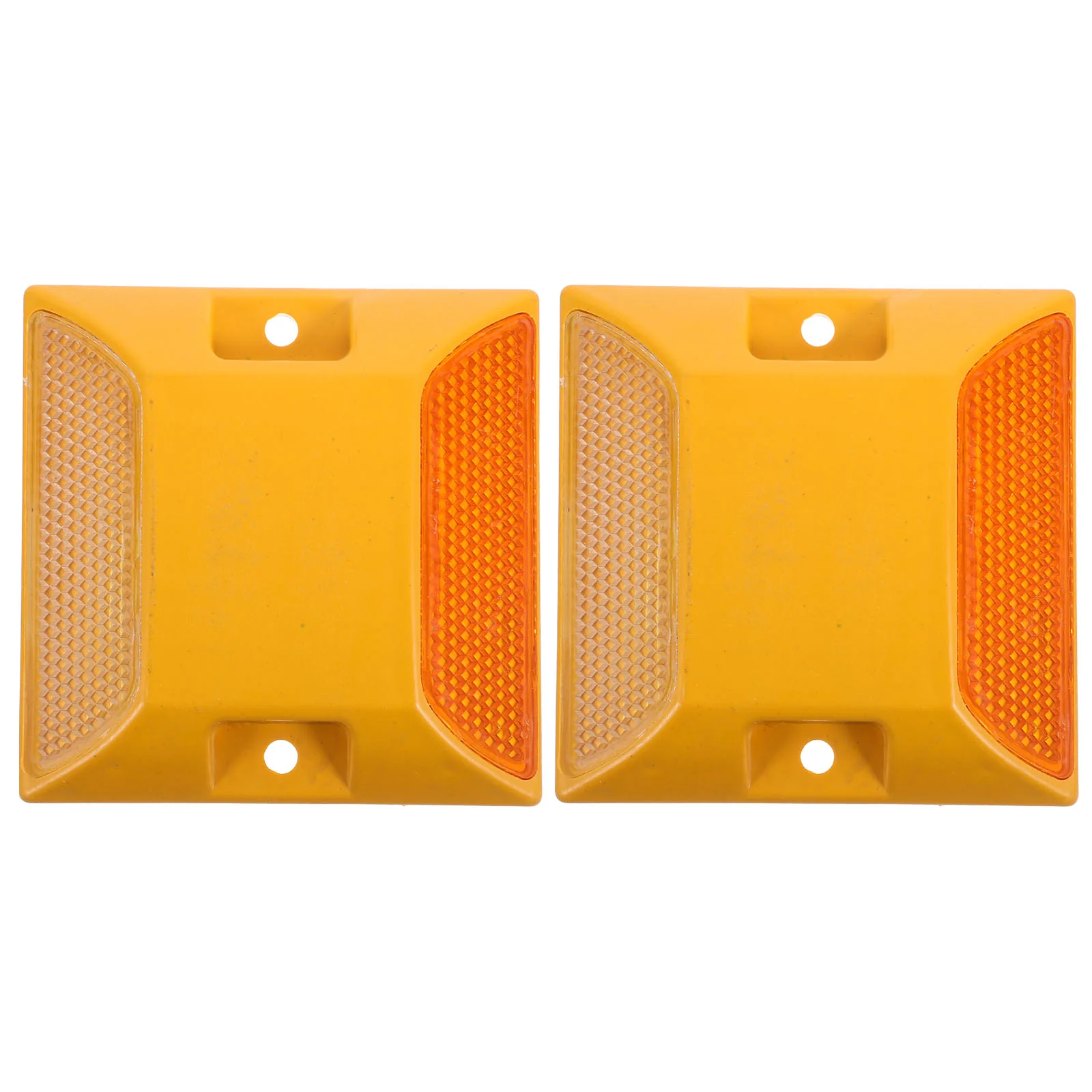 2 Pcs Automotive Tape Reflective Plastic Road Signs Roadside Studs Markers Triangle Street Pavement Driveway Reflectors