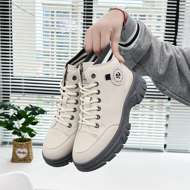 

Ankle Boots Women Casual Sports High-top Sneakers Autumn 2023 New In Fashion Designer Platform Booties Female Comfort Footwear