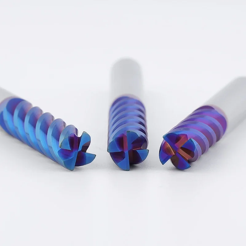 HRC65 Carbide end mill 1 2 4 5 6 8 10 12mm 4Flutes Milling Cutter Cutting Iron Cutter CNC Maching CNC EndMill Milling Cutter