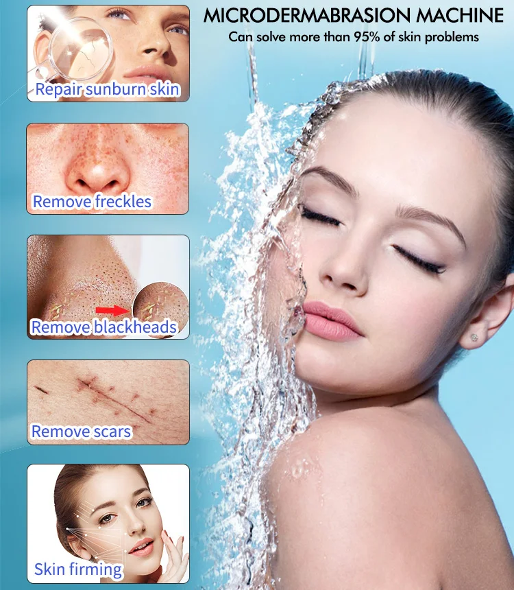 Multifunction Oxygen Facial Ultrasonic Cleaning Rejuvenation Remove Blackhead Face Lifting Hydra Dermabrasion Skin Care Machine