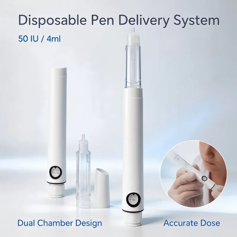 50IU 4ml Dual Chamber Disposable Pen Device for Personal Health Care, Precise Dose Home Self Use