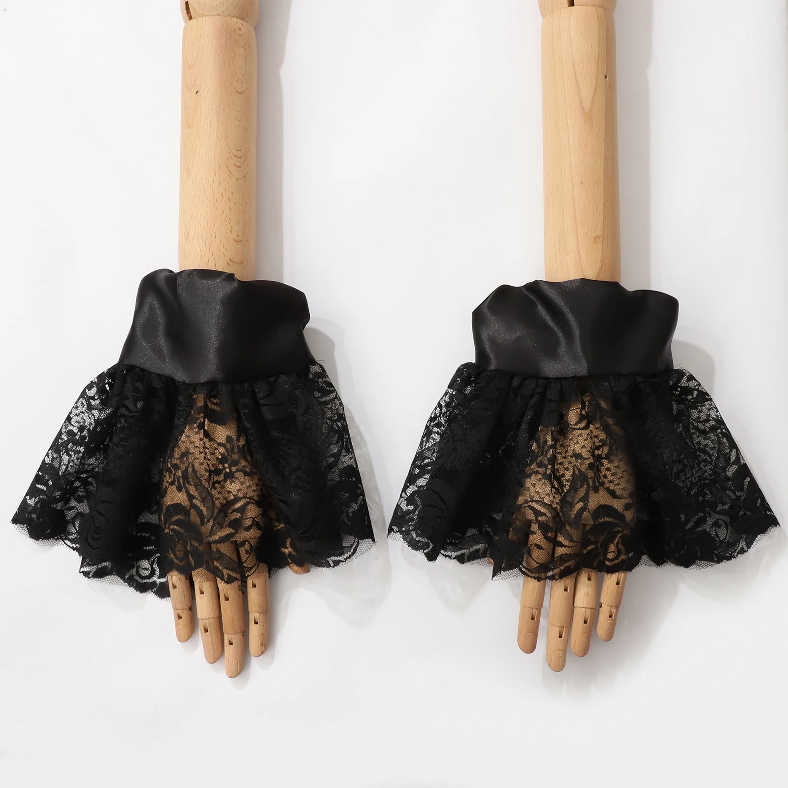 Ruffled Neck Collar Tulle Ruffled Lace Collar Detachable Renaissance Neck Cover Stage Party for Women Costume Accessory