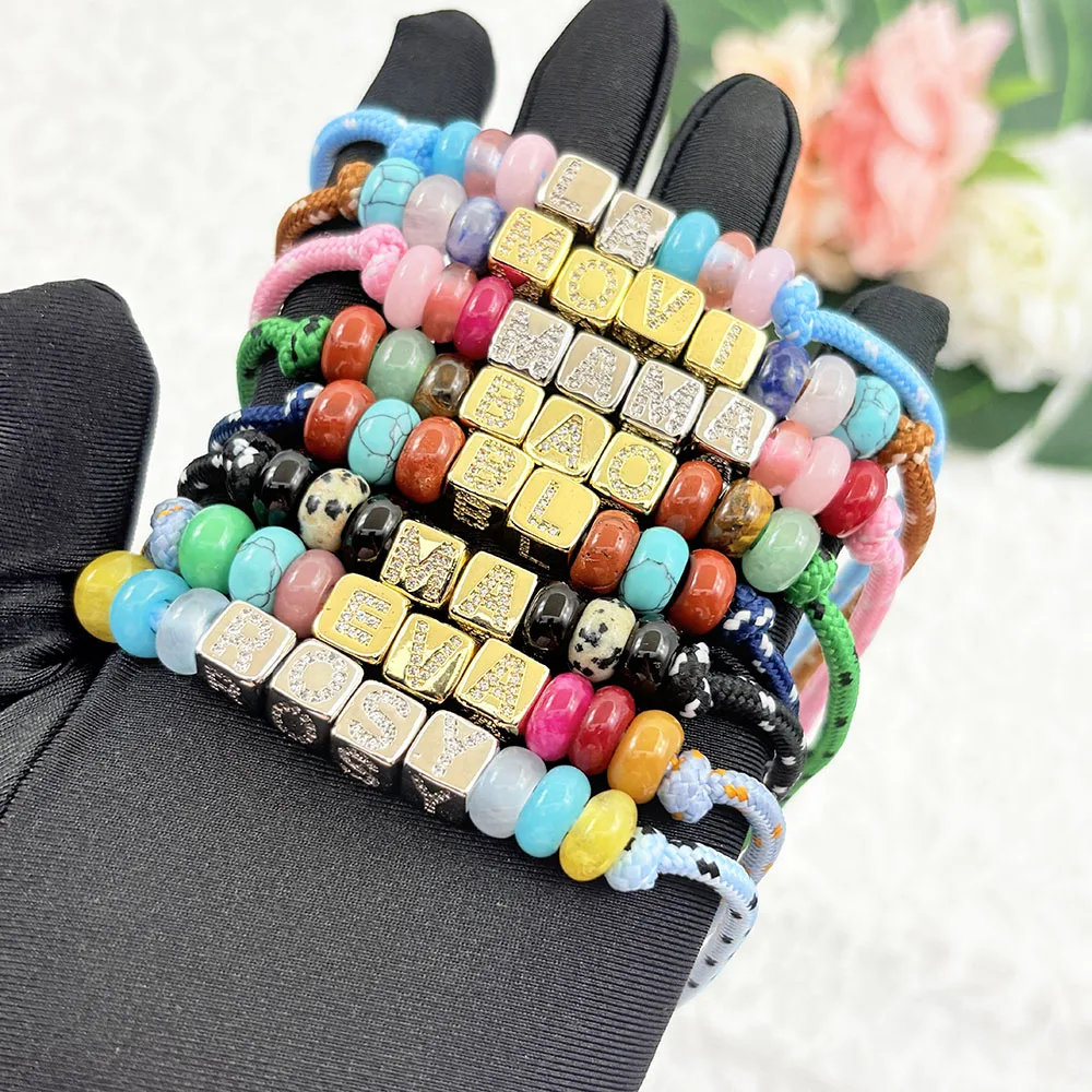 

Custom Colorful Beaded Square Letter Braided Necklace For Women DIY Summer Adjustable Personalized Name Jewelry Gift For Her