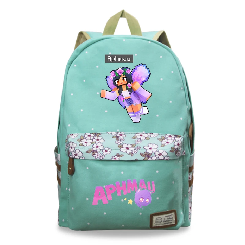 Aphmau-Sac à Dos d'École Imprimé Floral pour Garçon et Fille, Cartable pour Enfant du Primaire et du Collégien, à la Mode, pour Voyage et Ordinateur Portable