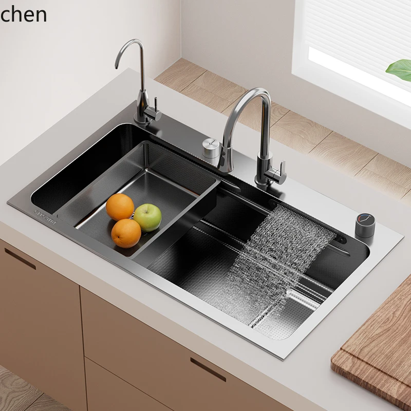 HXL Thickened 5.0 Double-Strainer Stainless Steel Sink for Washing Vegetables