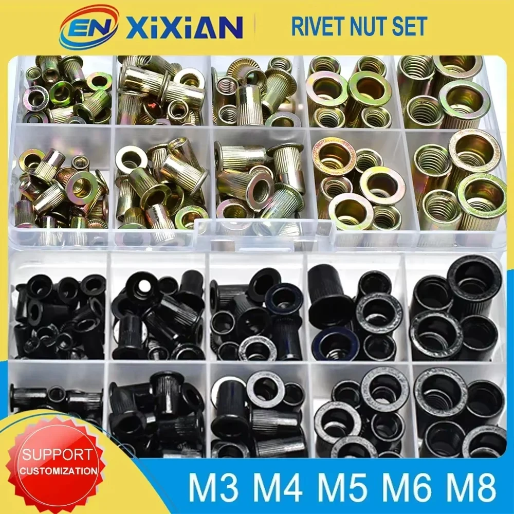 M3-M8 Aluminum Carbon/Stainless Steel Flat Rivet Nuts Molly Jack Nut Petal Shape Metal License Plate Fix Panel Clamp Lock Rivnut