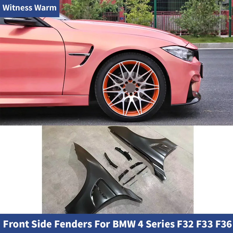 Ailes latérales de pare-chocs avant modifiées, matériau en métal, BMW Série 4 13-up, F32, F33, F36, 420i, 428i, 428i, 430i, 435i, 440i