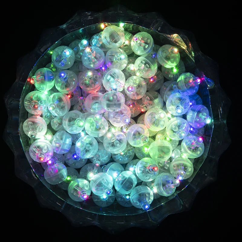 100 قطعة LED بالون ضوء صغير Led ضوء صغير مستدير Led الكرة مضيئة مصباح لشريط فانوس عيد الميلاد حفل زفاف الديكور