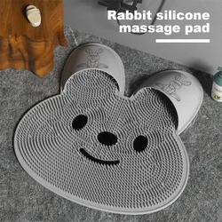 Silicone Rabbit Foot Rub Artifact Bathroom Anti-Slip With Suction Cup Back Scrub Massage Bath Scrub Dead Skin Shower Bath Tool