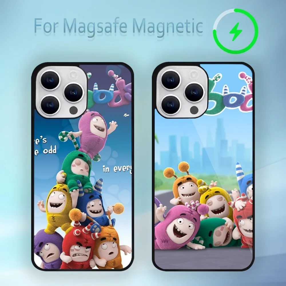 Cartoon Oddbods Phone Case For iPhone 13 12 11 14 15 Pro Max Plus Magsafe Magnetic Wireless Charging