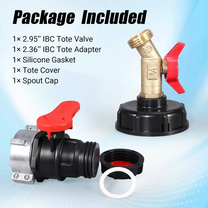 yesQ84D Heavy Duty 75mm Ball Valves with Aluminum Connector with Ergonomic Handle for IBC Tanks Rain Barrels Water Containers