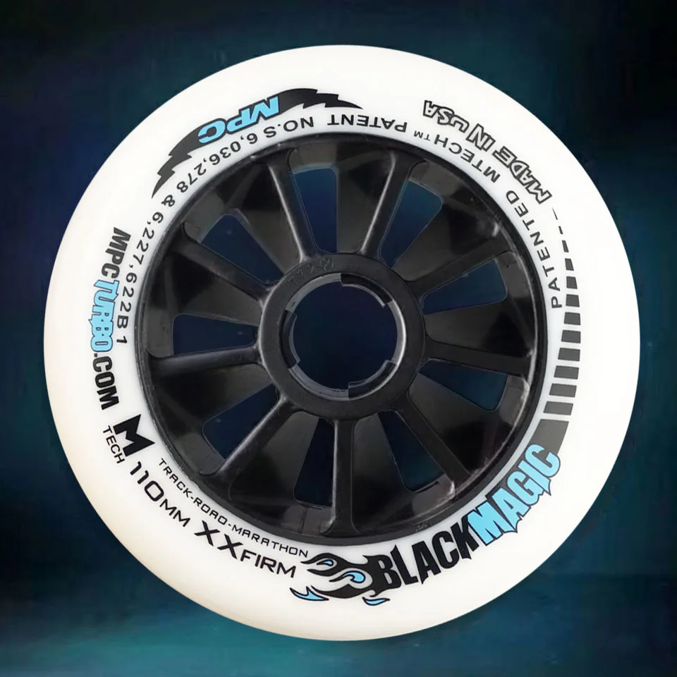 6 lub 8 szt. kół MPC Black Magic SRC XXFirm XFirm 110/100/90mm Marathon Racing Tires do rolek inline, kół do jazdy szybkiej i jazdy po szosie