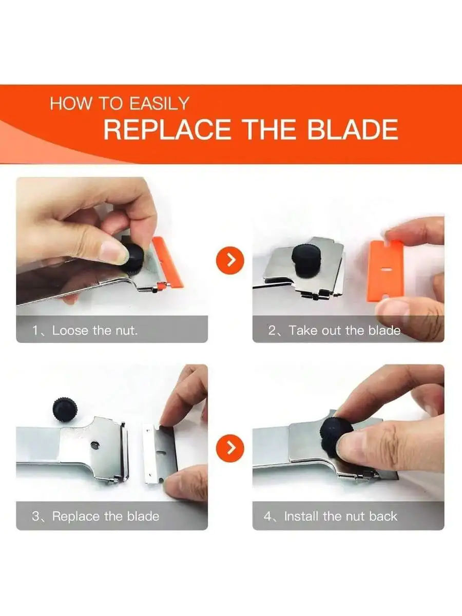 Razor Blade Scraper, Long Handled Scraper Tool With 10 Extra Replacement Blades, Razor Scraper Remover For Cleaning Sticker,