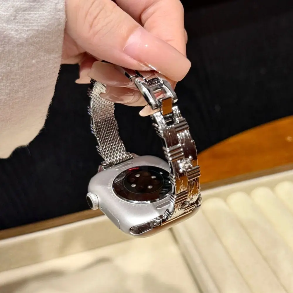 

Compatible with iWatch strap 38mm 40mm 41mm 42mm 44mm 45mm 49mm diamond studded metal fashion strap