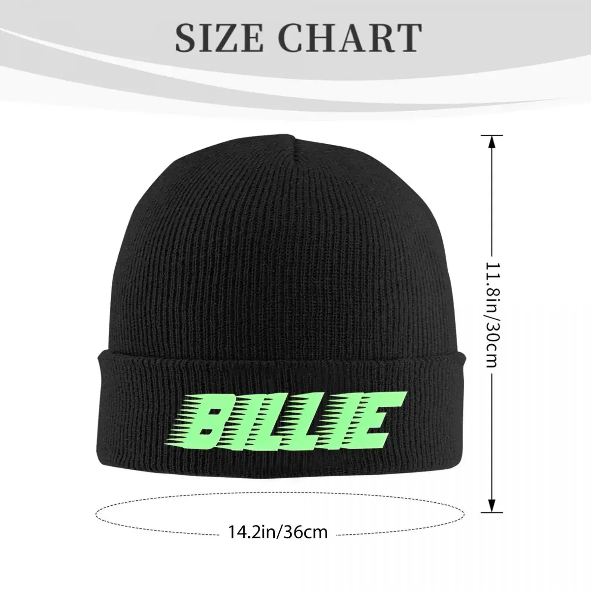 Billies Logo Singer Music Knitted Hat for Women Men Skullies Beanies Autumn Winter Hats Acrylic Eilishs Warm Cap