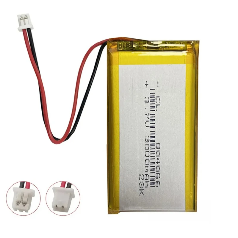 NEW 804066 Polymer Lithium Battery 3.7V 3000mAh Li-Polymer Rechargeable Batteries 1.25mm 2Pin Plug for Smart Wear Walkie Talkie