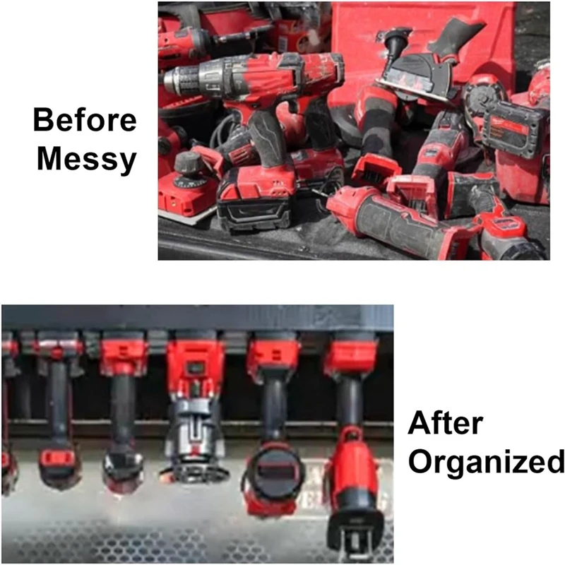 12Packs Tool Holder For Milwaukee M18 & For Dewalt 20V,Wall Mount Drill Holder With 48 Screws Easy Install