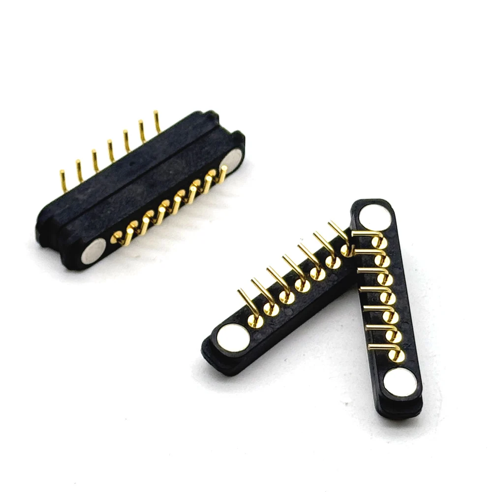 1Pair 7Pin Bent Needle Waterproof Spacing 2.54mm Magnetic Pogo Pin Connector Pogopin Male Female Spring DC Power Socket