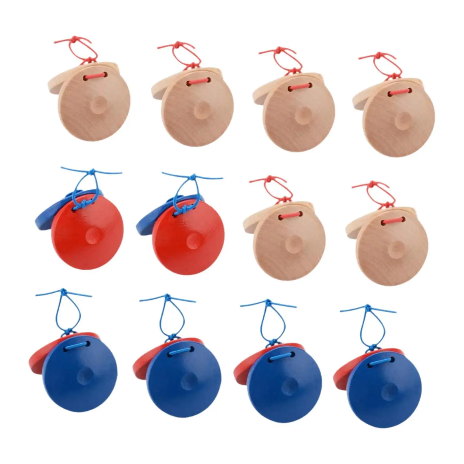 12x Clap Board DIY Classroom Finger Castanets for Girls Boys Toddlers Kids