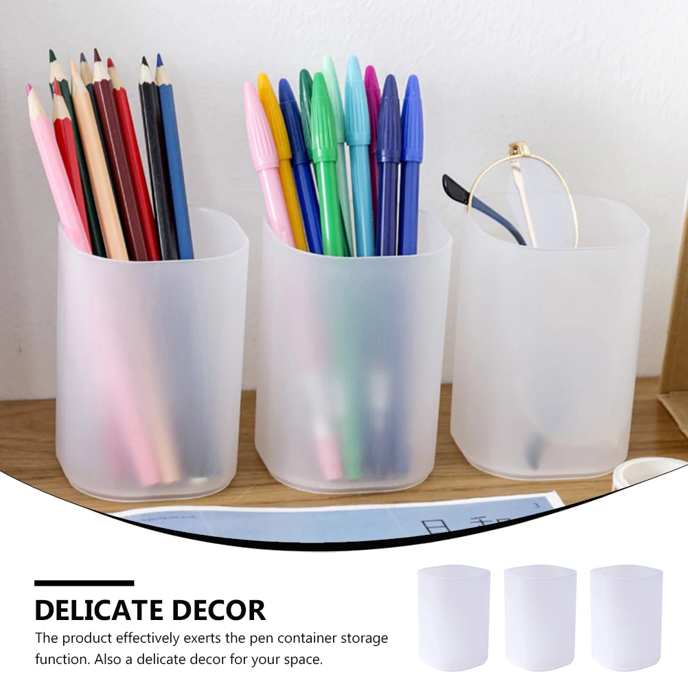 

3Pcs Pen Storage Cup Plastic Pen Holder for Desk Organizer Creative Pen Container Stationery Storage