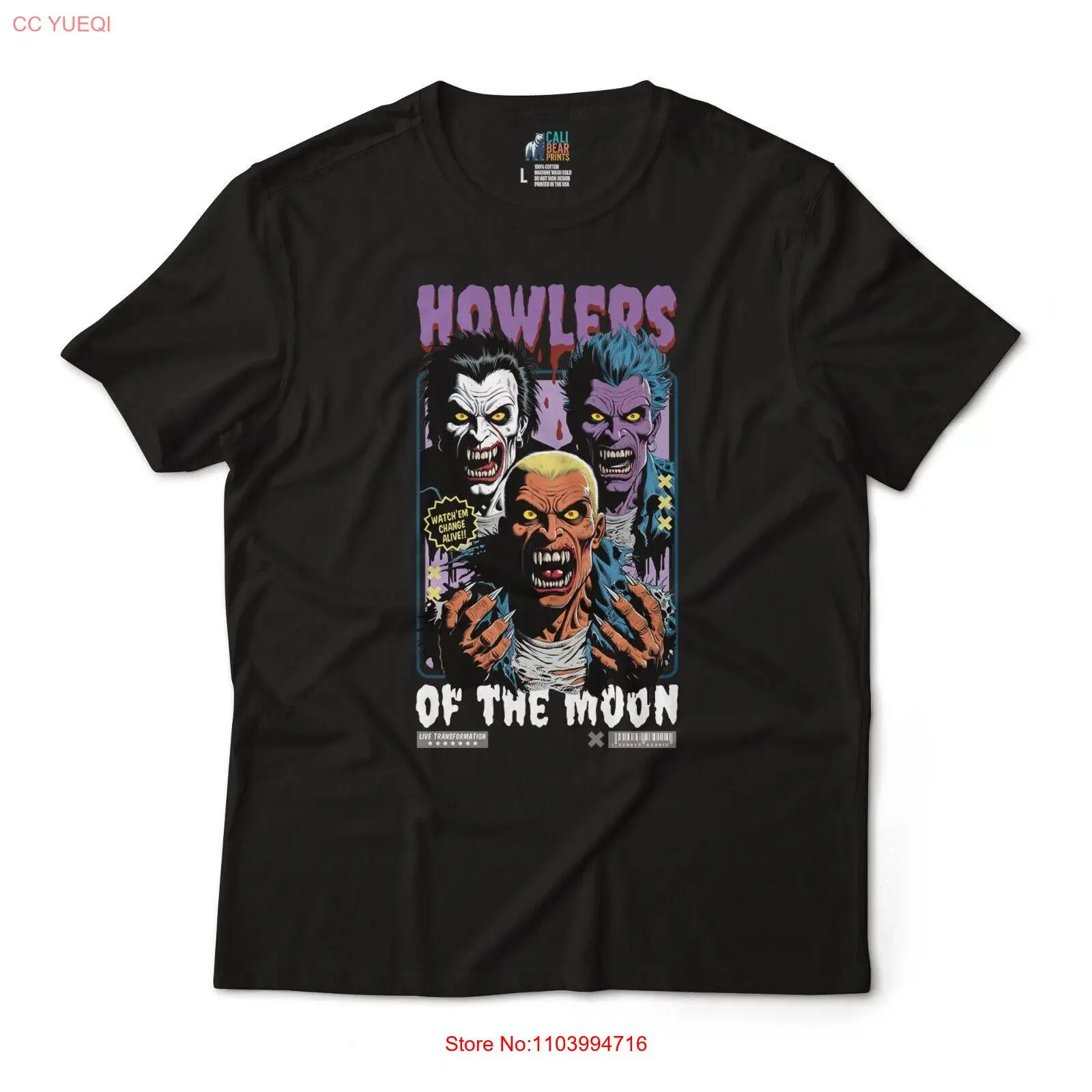 Howlers Of the Moon Halloween Theme T-Shirt Transformation Monsters Graphic Tee