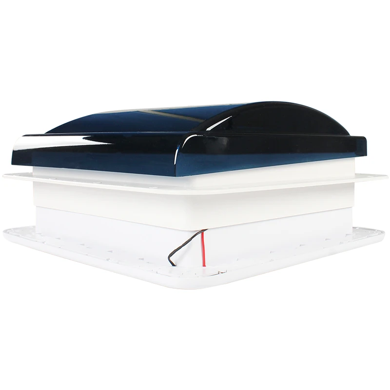 فتحة سقف RV 14 بوصة 340 مم 12 فولت RV مع ضوء صمام ثنائي باعث للضوء وجهاز تحكم عن بعد مروحة سقف للتخييم 6 سرعات