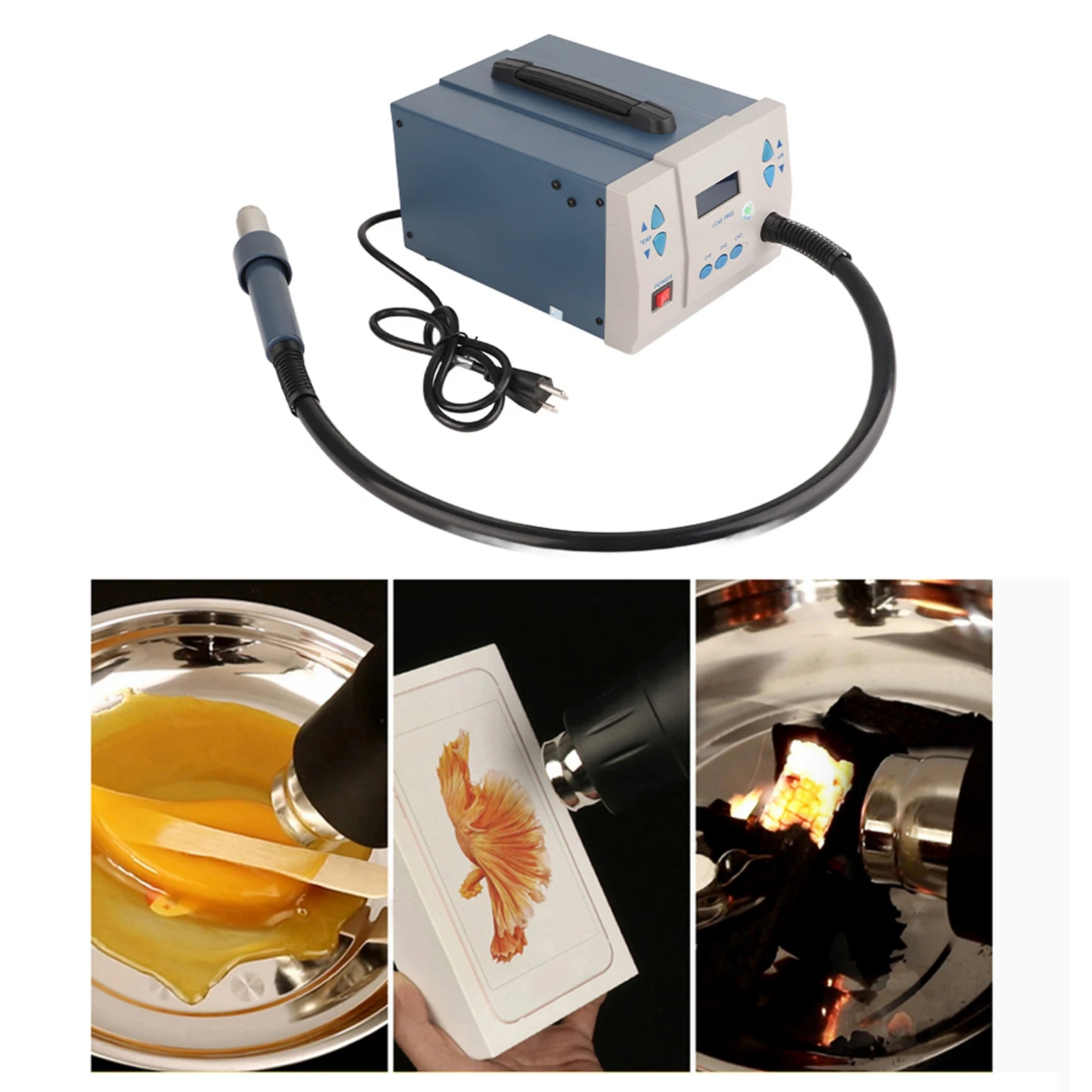 

861DX 1200W SMD Hot Air Gun Digital LCD Rework Desoldering Station 3 Memory Channel Hot Air Gun Rework Station