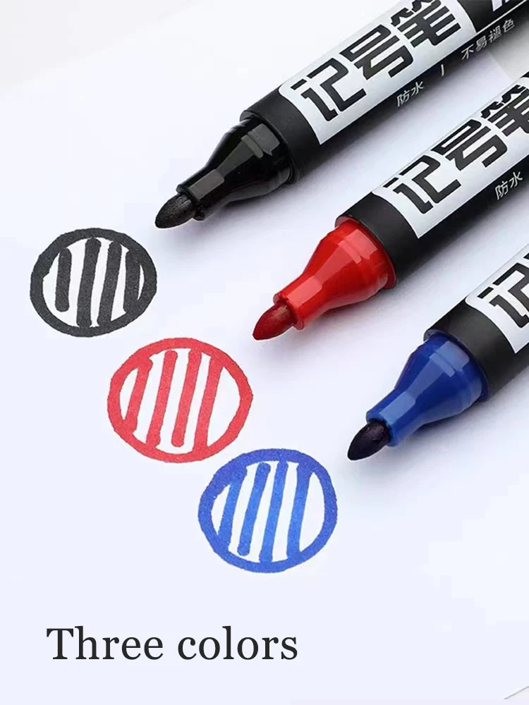 10 Oil-based Marker Pens Black Line Marking Pens Waterproof and Non Fading Express Delivery Large Headed Pens Non Erasable