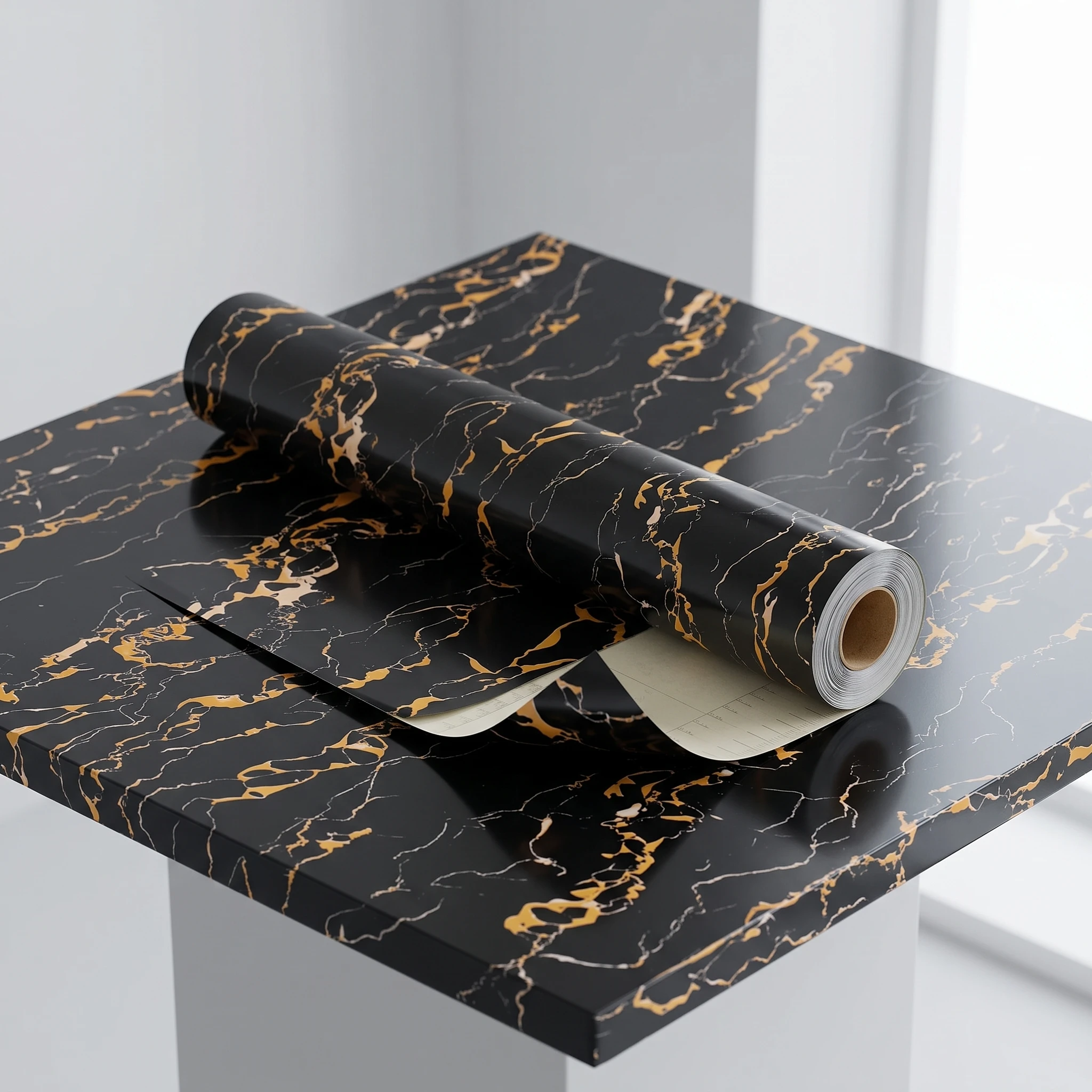 Marble Granite Self‑Adhesive Peel and Stick Contact Paper Removable Vinyl Wallpaper for Countertop Old Furniture Home Decoration