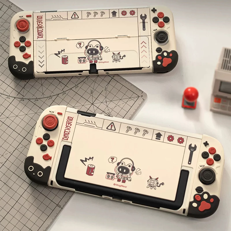 

Kawaii Cute Cat Protective Cover for Girl for Nintendo Switch 2 Game Console Oled Controller Joy-Con Silicone Case Accessories