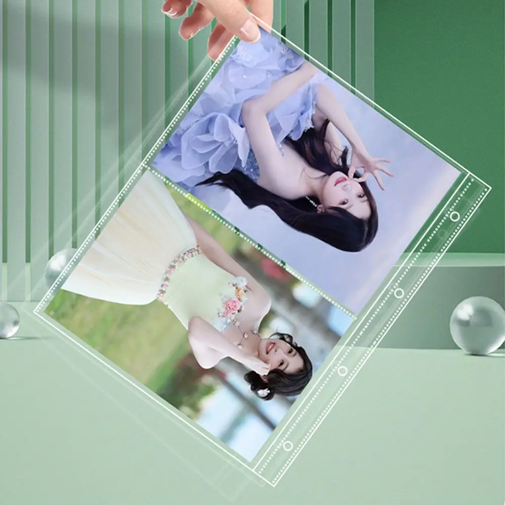 10Pcs Multiple Pockets Clear Sheets Sleeve DIY Binder A4 Kpop Photocard Binder 4 Hole 4 Ring Photocard Holder