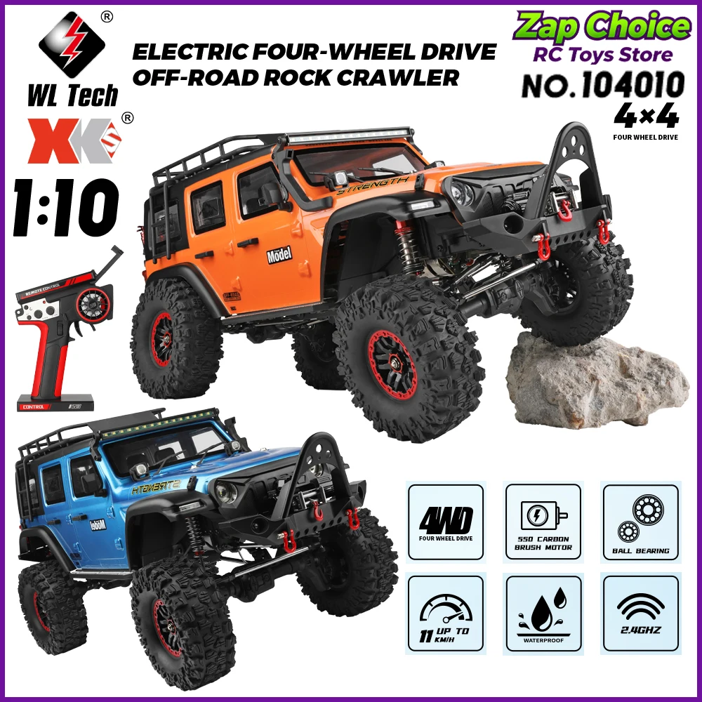 

Zap WLtoys 104010 1/10 2,4G пульт дистанционного управления 100 м дальнего действия 3-канальный независимый приемник 4WD электрический RC внедорожный скалолазатель игрушка в подарок