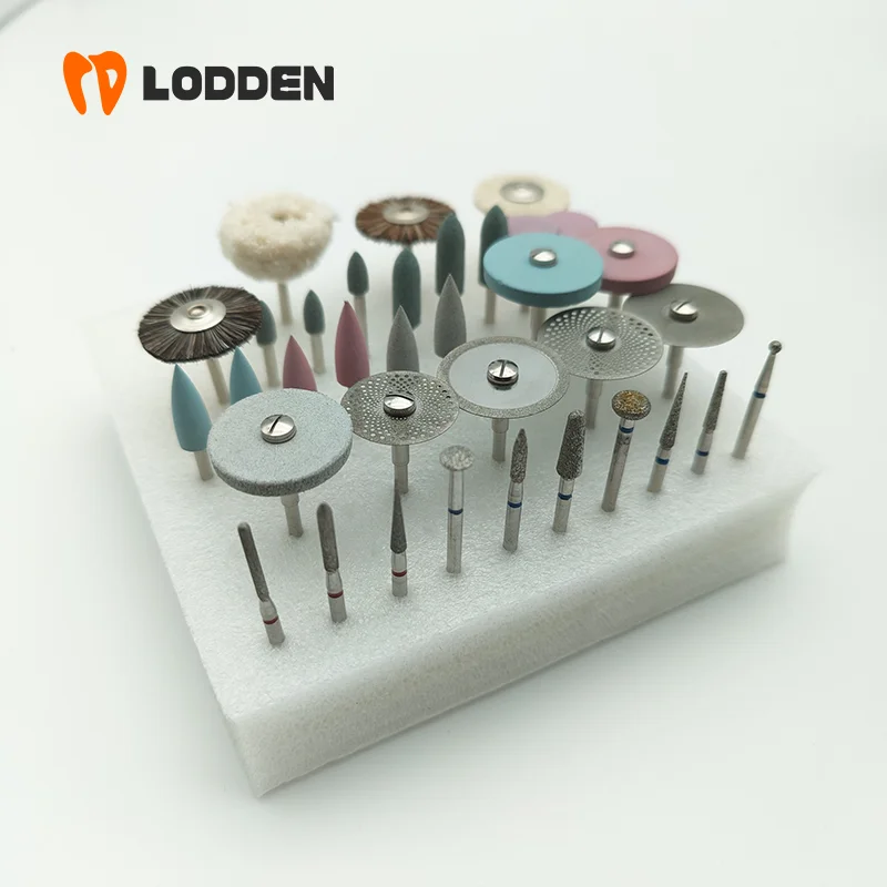 Schleif- und Polierset für Dentallabore für Metall, Acryl, Keramik, Zirkonoxid, Lithiumdisilikat mit Diamantbohrern und Gummirollen – Detail 20