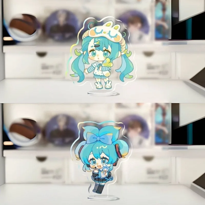 

Hatsune Miku Anime Figures Stand Model Plate Kawaii Plate Desk Decor Standing Desktop Decoration Kids Friends Gift for Fans Toys